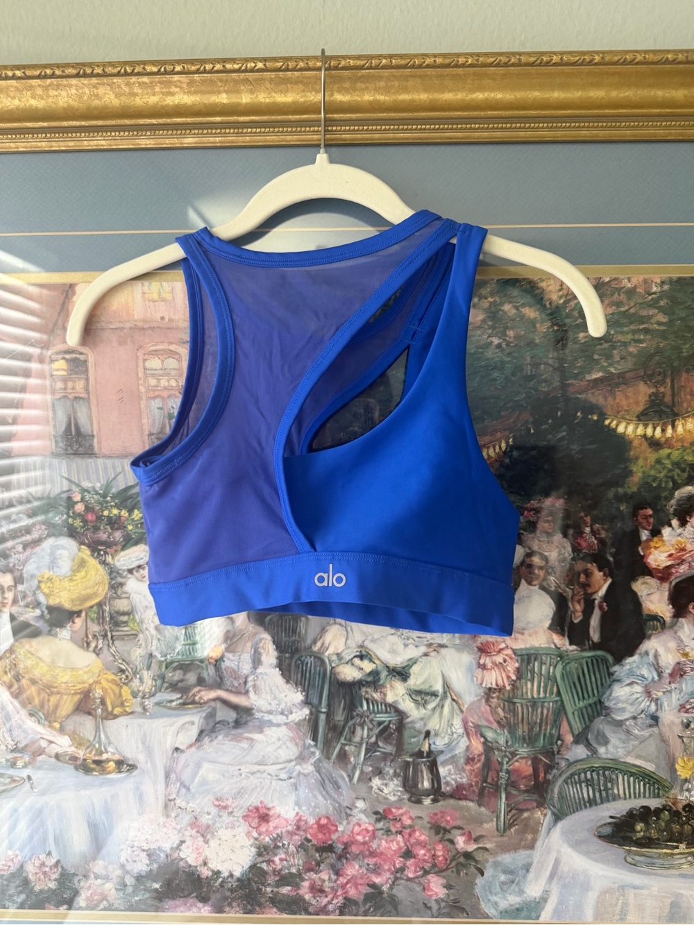 ALO Yoga Royal Blue Mesh-Back Sports Bra